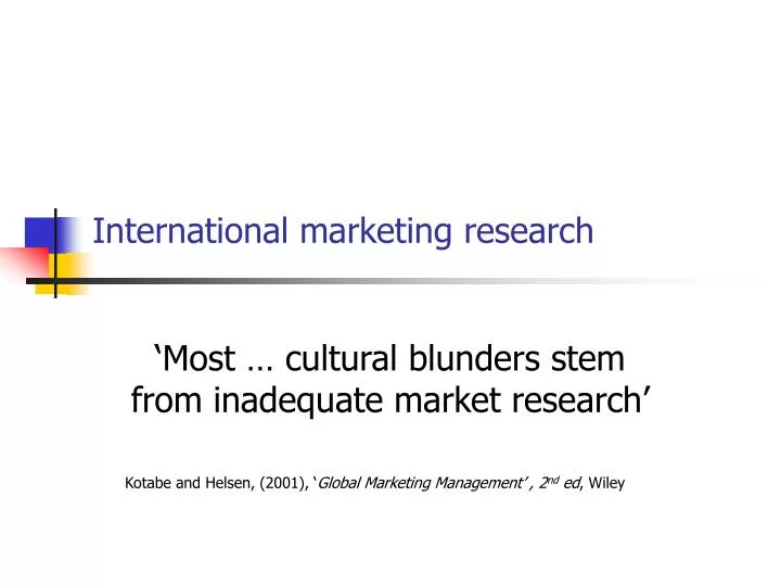 international marketing research