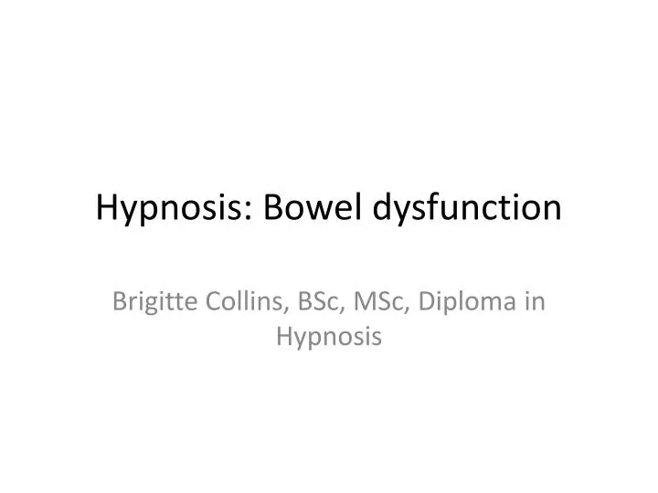 hypnosis bowel dysfunction
