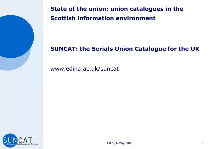 state of the union union catalogues in the scottish information environment