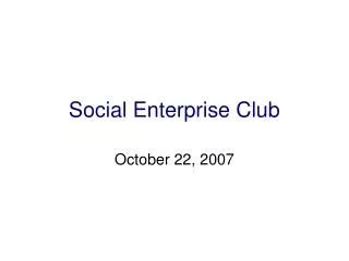 Social Enterprise Club