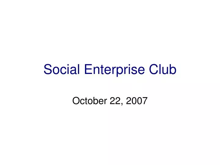 social enterprise club