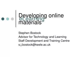 Developing online materials