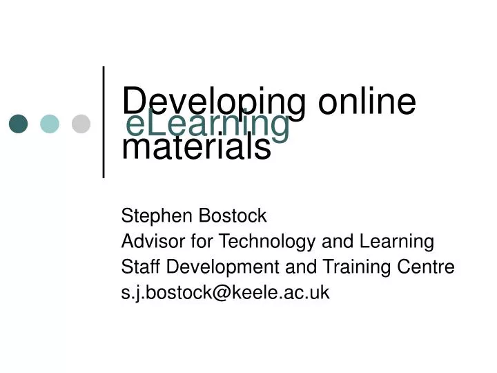developing online materials