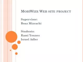 MobiWize Web site project