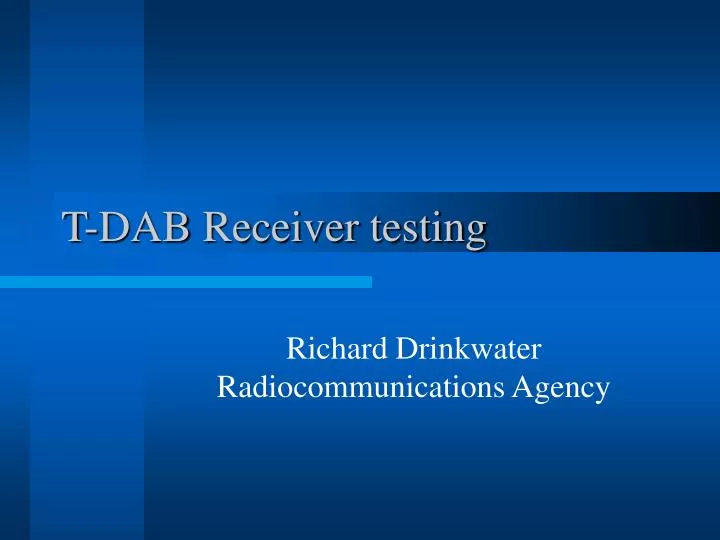 t dab receiver testing