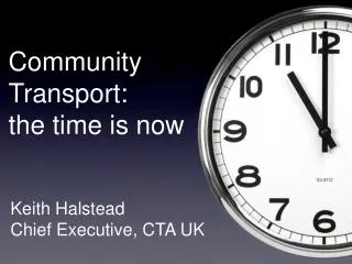 Community Transport: the time is now