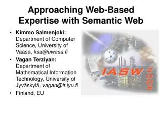 Approaching Web-Based Expertise with Semantic Web