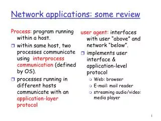 Network applications: some review
