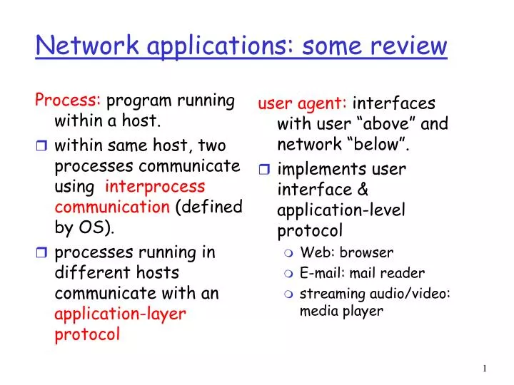network applications some review