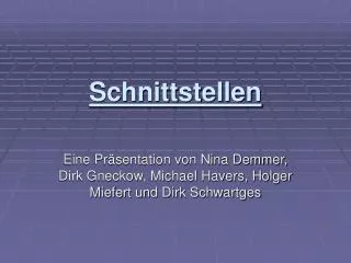 schnittstellen