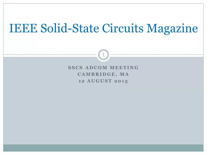 ieee solid state circuits magazine