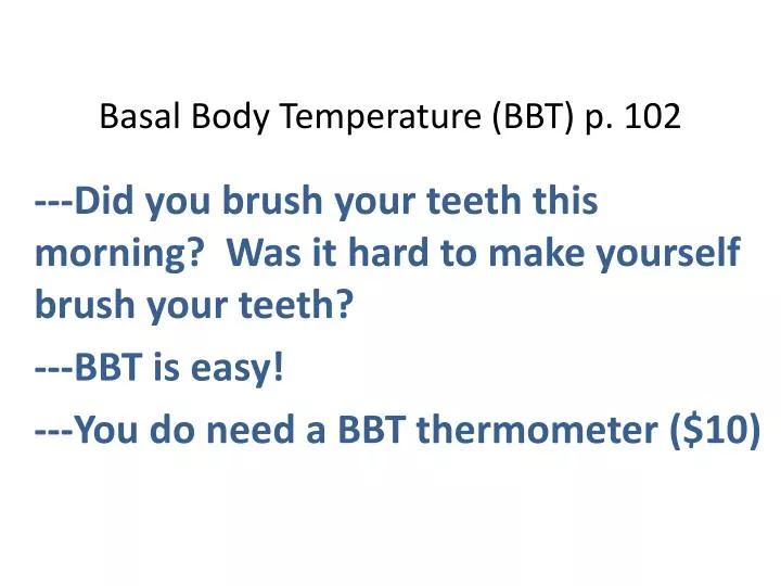 basal body temperature bbt p 102