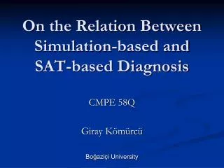 On the Relation Between Simulation-based and SAT-based Diagnosis