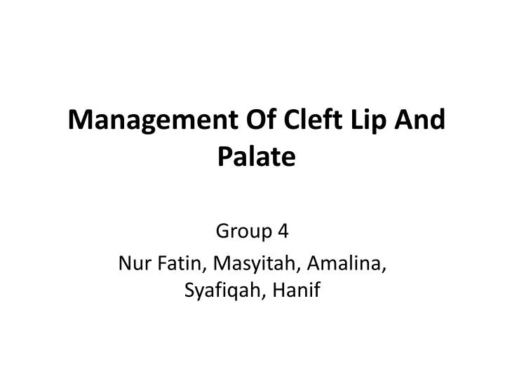 management of cleft lip and palate