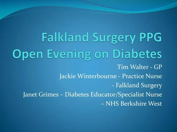 falkland surgery ppg open evening on diabetes