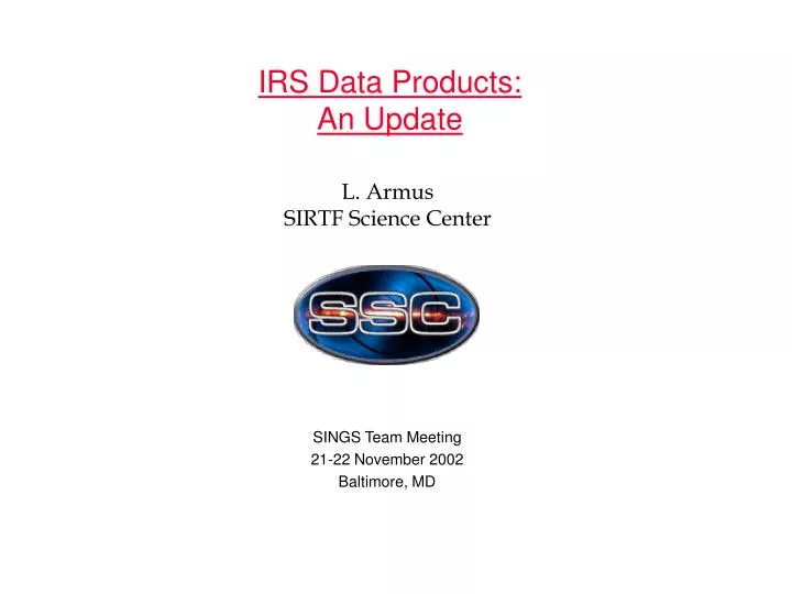 irs data products an update