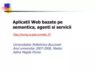 aplicatii web bazate pe semantica agenti si servicii