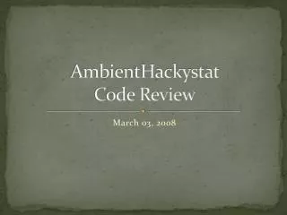 AmbientHackystat Code Review