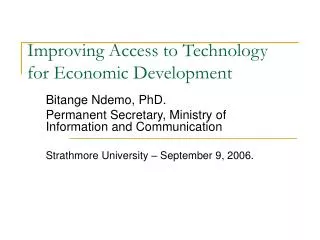 improving access to technology for economic development