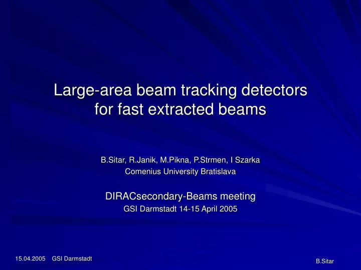 large area beam tracking detectors for fast extracted beams