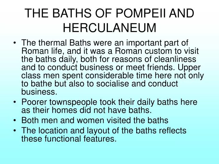 the baths of pompeii and herculaneum
