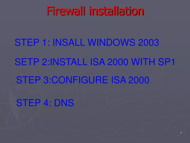 firewall installation