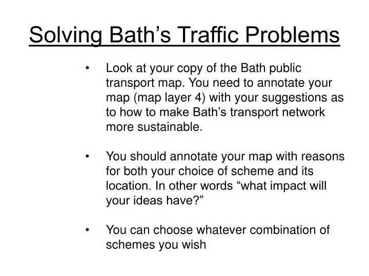 solving bath s traffic problems