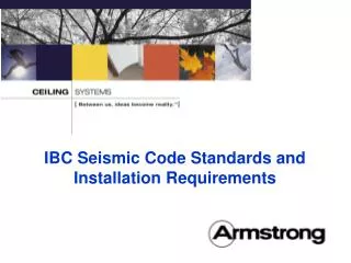 IBC Seismic Code Standards and Installation Requirements