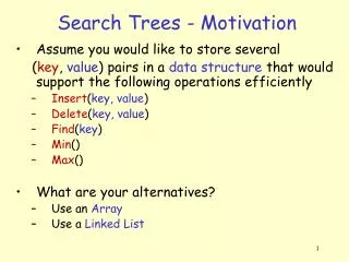 Search Trees - Motivation