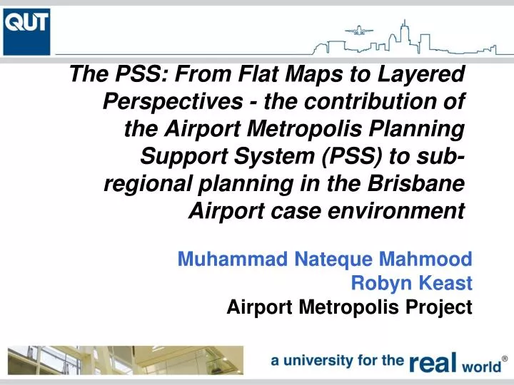 muhammad nateque mahmood robyn keast airport metropolis project