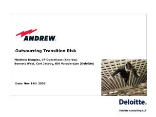 Outsourcing Transition Risk