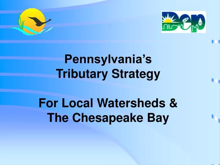 pennsylvania s tributary strategy for local watersheds the chesapeake bay