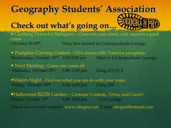 geography students association check out what s going on
