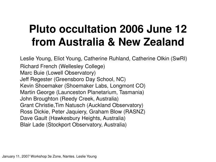 pluto occultation 2006 june 12 from australia new zealand