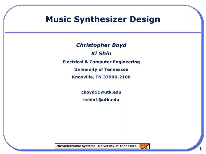 music synthesizer design