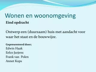 wonen en woonomgeving