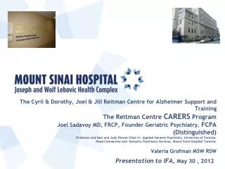 Presentation to IFA, May 30 , 2012