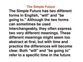 The Simple Future