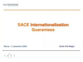 SACE Internationalisation Guarantees
