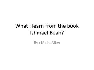 What I learn from the book I shmael Beah?