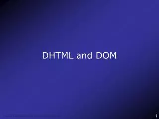 DHTML and DOM