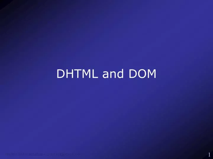 dhtml and dom