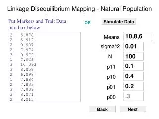 Linkage Disequilibrium Mapping - Natural Population