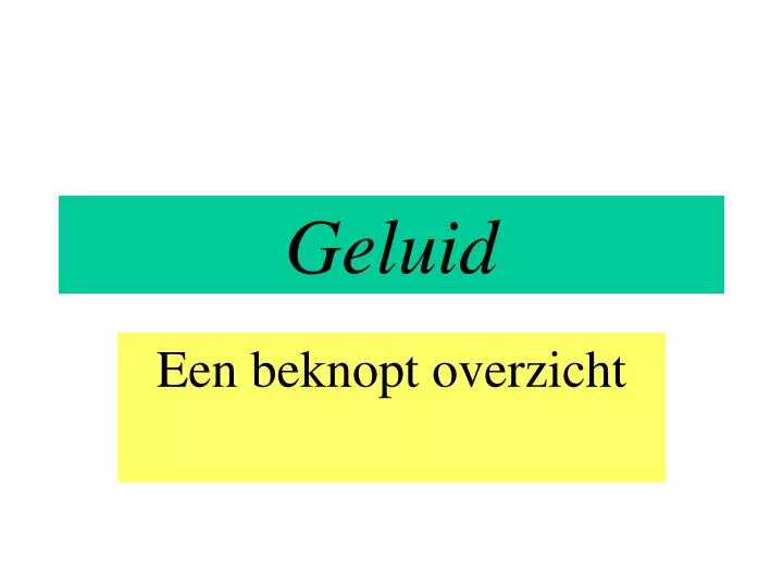 geluid