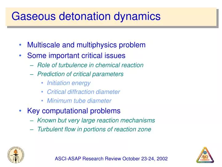 gaseous detonation dynamics