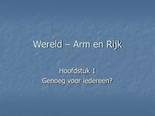 wereld arm en rijk