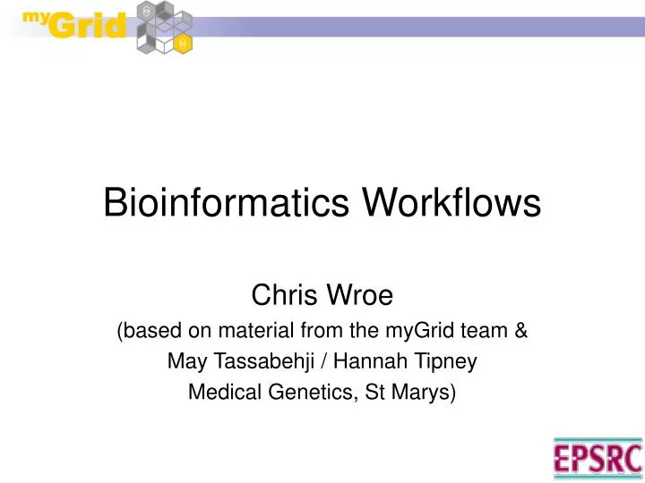 bioinformatics workflows