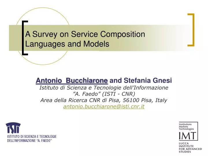 a survey on service composition languages and models