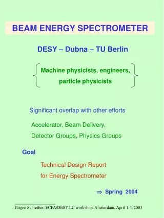 BEAM ENERGY SPECTROMETER