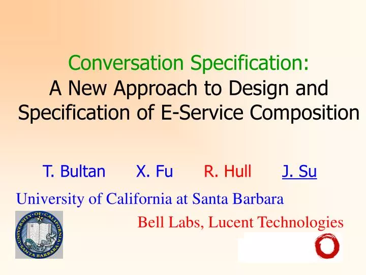 conversation specification a new approach to design and specification of e service composition